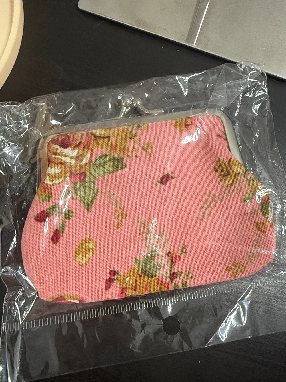 Pink Floral Kiss-Lock Coin Purse